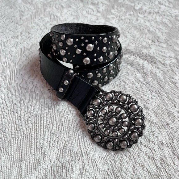 Vintage Y2k Express studded boho leather belt - Picture 2 of 10